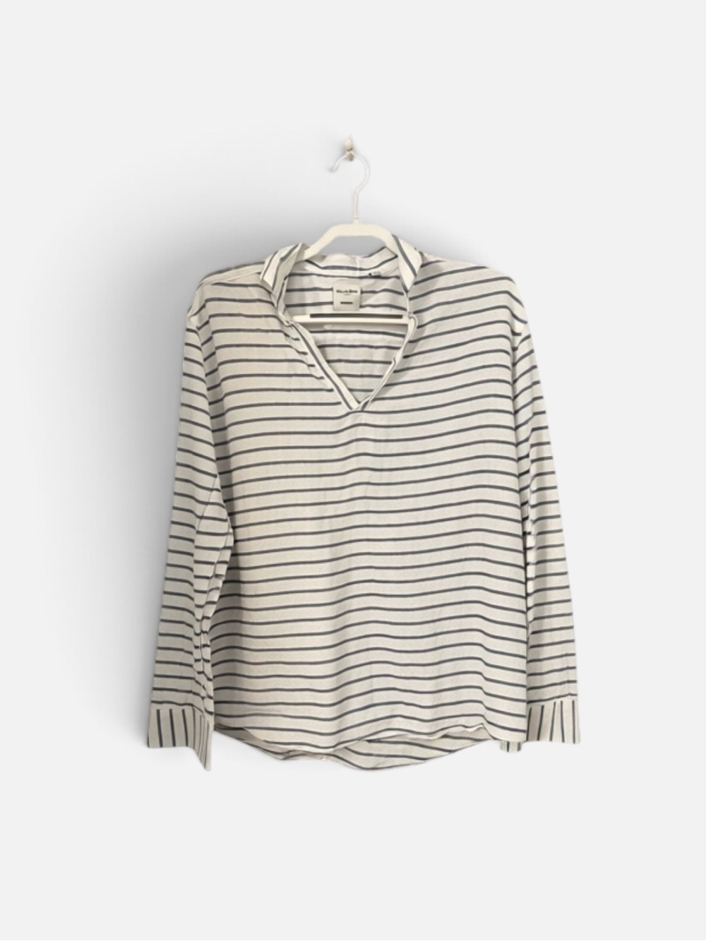 Baird Mcnutt striped linen popover striped shirt XL